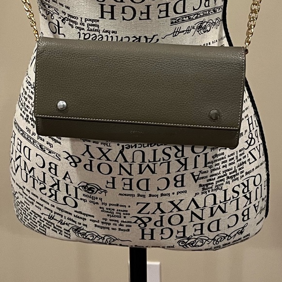 Céline Grey-Taupe Bicolor Yellow Bifold Snap Large Long Flap Wallet - Picture 2 of 16